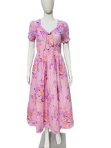 LoveShackFancy Women Floral Printed Embroidered Cotton Midi Maxi Gown Dr... - £132.92 GBP