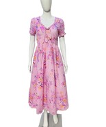 LoveShackFancy Women Floral Printed Embroidered Cotton Midi Maxi Gown Dr... - £134.62 GBP