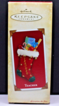 NIP Hallmark Ornament Keepsake Christmas 2004 Teacher  Stocking School Supplies - £15.26 GBP