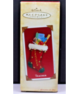 NIP Hallmark Ornament Keepsake Christmas 2004 Teacher  Stocking School S... - €16,54 EUR