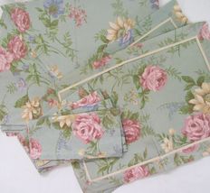 Laura Ashley Floral Chic Cotton 62x80 Oval Tablecloth Placemats and Napkin Set - £45.00 GBP