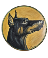 51974 Vincente Tiziano Italian Art Pottery Doberman Pinscher Dog Wall Pl... - £56.09 GBP