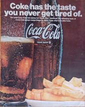Coca Cola, 60&#39;s vintage advertisement. Color Illustration (coke and fries) or... - £14.07 GBP