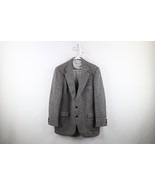 Vintage 70s Mens 42R Herringbone Harris Tweed Wool 2 Button Suit Coat Bl... - £62.09 GBP