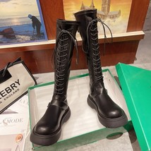 Fashion New Designer Knee-High Boots Women&#39;s Shoes Platform Long Motorcycle Wome - £41.04 GBP