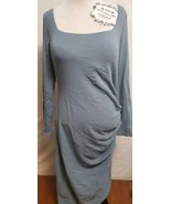 OGL Side Ruched Square Neck Long Sleeve Shelf Bra Dress In Grey Blue Siz... - €24,13 EUR