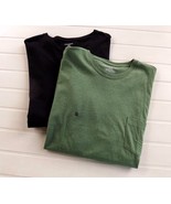 Set of 2 Cotton Saddlebred Crewneck T Shirt Short Sleeve Black Green 2XL... - £23.98 GBP