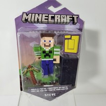 Minecraft Build A Portal Steve In Green Creeper Shirt Figure Accessory Nip Pick - £15.62 GBP