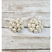 Vintage Clip On Earrings - Faux Pearl Cluster Large Statement - £13.66 GBP