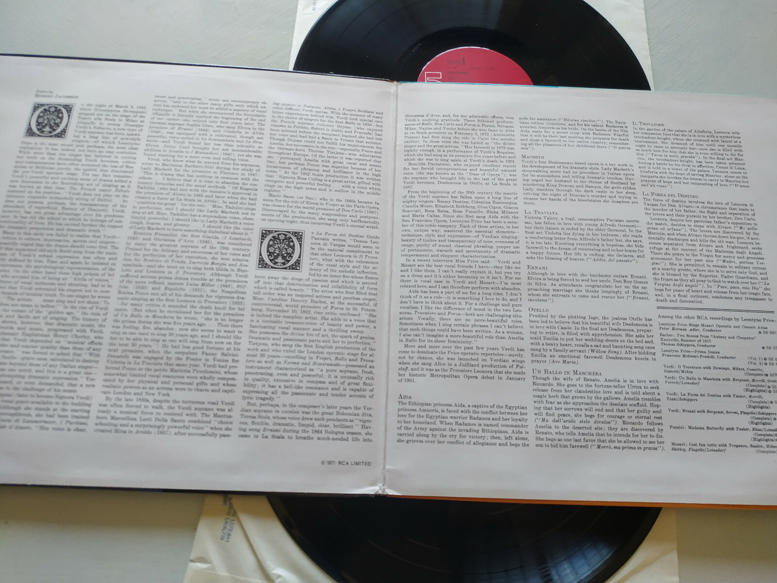 Leontyne Price Verdi Héroïnes Rca 1971 - 2 X LP 12 " vinile VG/VG Am Item image 7