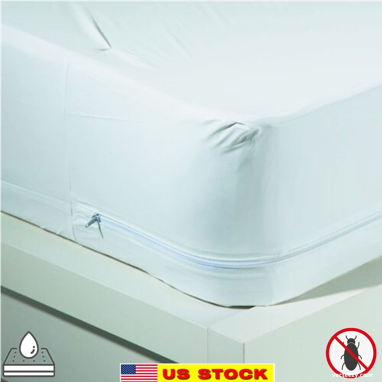 Twin &amp; Full Size Bed Bug Waterproof Zippered Vinyl Mattress Cover 9&quot; Enc... - $17.81+