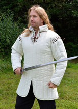 Medieval Gambeson Padded collar full sleeves Cosplay Larp Sca Art HALLOWEEN GIFT - £65.62 GBP+