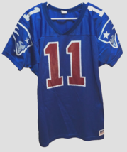 Drew Bledsoe #11 N.E. Patriots NFL Vintage 90s AFC Wilson Nylon Blue Jersey M - $47.40