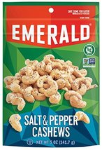 Emerald Nuts Salt &amp; Pepper Cashews | Stand Up Resealable Bag - 5 Oz. (1 ... - £18.01 GBP