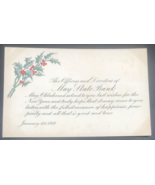 Antique Oklahoma May State Bank New Years Greeting Calling Card 3.5&quot; x 5.5&quot; - £11.01 GBP