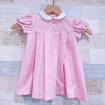 Peaches N Cream Vintage Pleated Peter Pan Collar Dress Pink Toddler Girl 4T - £22.85 GBP