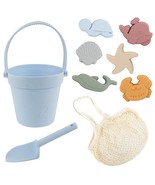 8Pcs Silicone Beach Toys With Portable Beach Bag- Silicone Summer Kids B... - £31.24 GBP