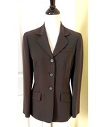 ANNE KLEIN Dark Brown Stitched Pinstripe Lined Dress Jacket Blazer (4) - $26.67 CAD