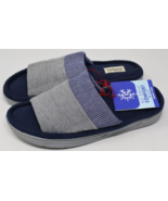 Dluxe by Dearfoams Men&#39;s Slippers Deluxe Heathered Gray Navy Blue Small ... - $239.91 MXN