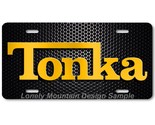 Tonka Inspired Art Gold on Mesh FLAT Aluminum Novelty Auto License Tag P... - £14.07 GBP