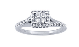 10k White Gold Diamond Women&#39;s Cluster Ring 0.72ct - £355.87 GBP