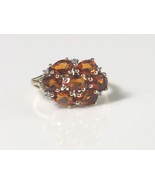 10k Yellow Gold With Diamond And Citrine Women&#39;s Color Stone Ring - €169,63 EUR