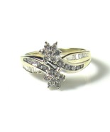10K YELLOW GOLD DIAMOND FLOWER WOMEN&#39;S RING - $547.52 CAD