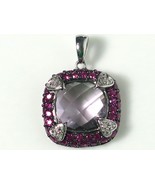10k White Gold Diamond, Ruby And Light Emythist Pendant - $383.63 CAD