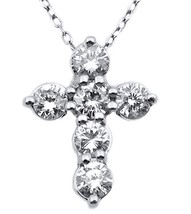 14 K White Gold Small Diamond Classic Cross - £846.22 GBP