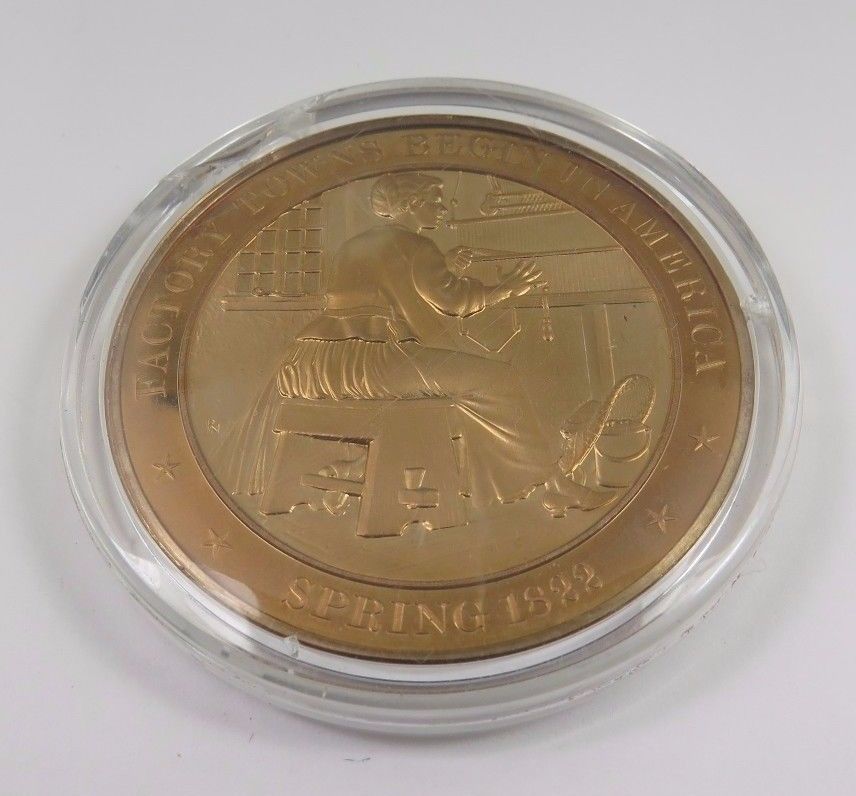 Primary image for Spring 1822 Factory Towns Begin In America Franklin Mint Solid Bronze Coin