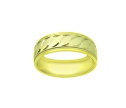 14k Two Tone Gold Wave Pattern Wedding Band - £273.64 GBP