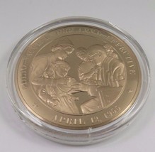 April 12, 1955 Polio Vaccine Declared Effective Franklin Mint Solid Bronze Coin - $12.16