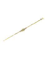 18k Yellow Gold Women&#39;s Bracelet With Pink &amp; White Round Cut CZ Stones - $375.00