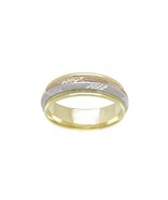 14k Tricolor Gold Wedding Band - $11,403.65 MXN