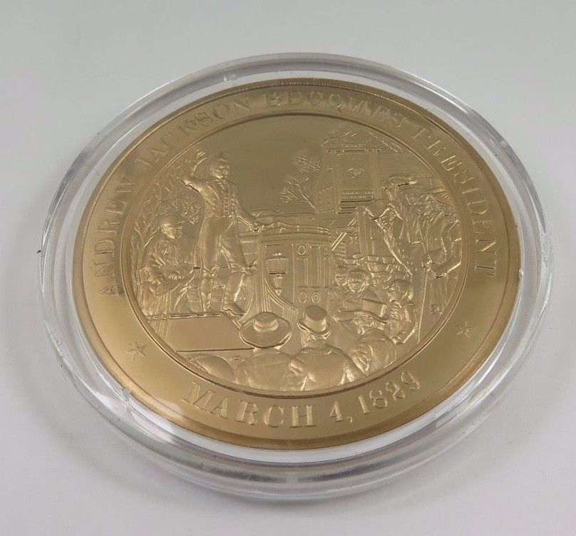 Primary image for March 4, 1829 Andrew Jackson Becomes President Franklin Mint Solid Bronze Coin