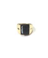 10K Yellow Gold Men&#39;s Large Black Onyx And Diamond Ring With A Soldier I... - $9,499.87 MXN