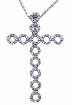 18 K White Gold And Diamond Contemporary Cross Pendant - £457.72 GBP