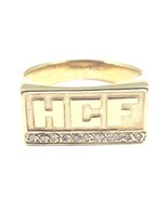14k Yellow Gold &quot;H C F&quot; Initial Ring With Diamonds - $720.42 CAD