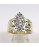 14k Yellow Gold Marquise Shape Diamond Cluster Engagement Ring - $499.00