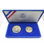 1986 Proof Statue of Liberty 2 Coin Silver Dollar &amp; Clad Half Coins US M... - £80.18 GBP