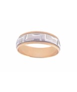 14K TWO TONE GOLD WITH GREEK KEY WEDDING BAND - $7,139.18 MXN