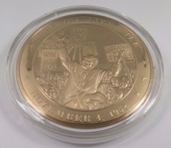 November 4, 1952 America Likes &quot;IKE&quot; Franklin Mint Solid Bronze Coin Medal - $231.49 MXN