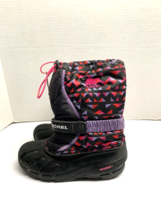 Sorel Womens Sz 6 Winter Snow Boots Winter Snow Black Pink - £47.62 GBP