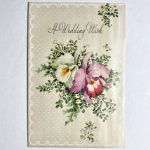 Vintage 1958 Wedding Congratulations Greeting Card Dreams Come True Orchid - $9.99