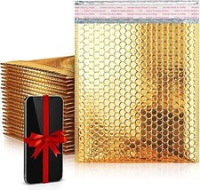 25 - 9.5 x 13.5 Gold Metallic Bubble Mailers - £21.59 GBP