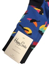 Happy Socks Birds Bird Ladies Mens Sock Size 9-11 Blue Yellow Multicolor Unisex - £15.65 GBP