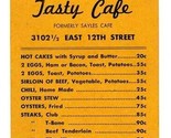 Tasty Cafe Door Hangar Menu 3102 1/2 East 12th Street  1940&#39;s - $27.70
