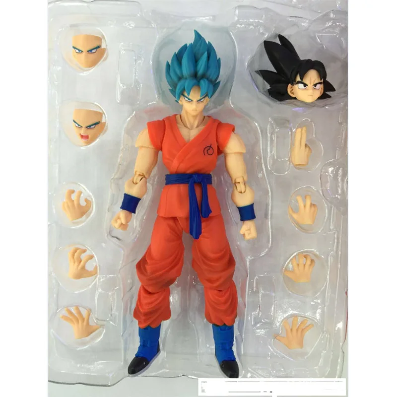 SHFiguarts Dragon Ball Z Blue Hair Son Goku Action Figure Super Gk 16c - £30.06 GBP