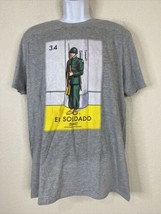 NWOT Gildan Softstyle Men Size L Gray El Soldado Soldier Loteria T Shirt - $7.20