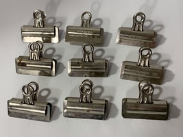 9 Vintage Boston Metal Clips No 3 Hunt MFG. Co. Statesville, N.C. Group-10 - £14.53 GBP